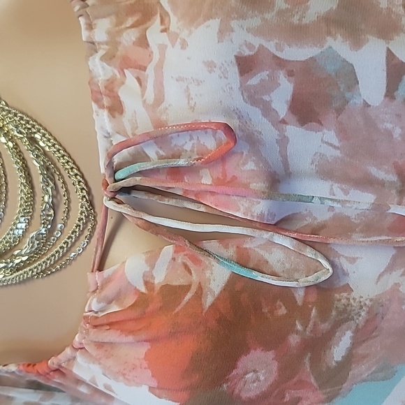 Boston Proper Blurred Bouquet Peasant dress - Picture 4 of 8